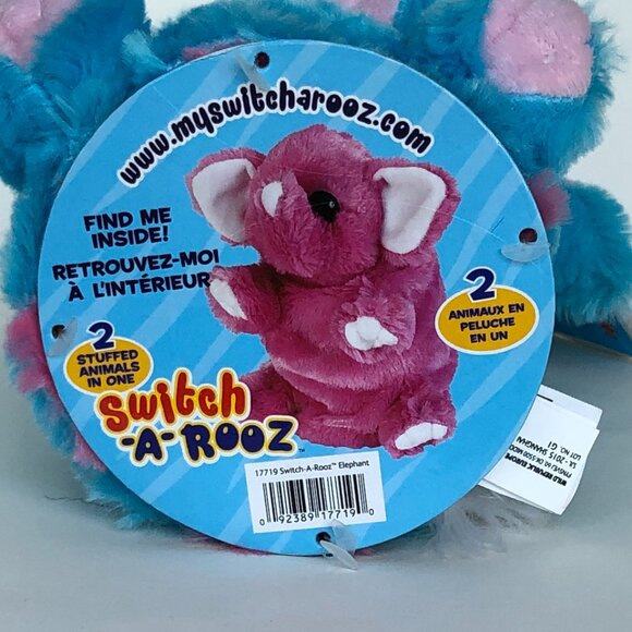 🔥3 For $20🔥New w/Tag Elephant Reversible Plush  Switch-A-Rooz  8" (20 cm) - Picture 9 of 16